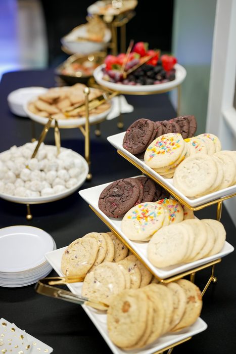 Cookies and treats on a tiered stand
